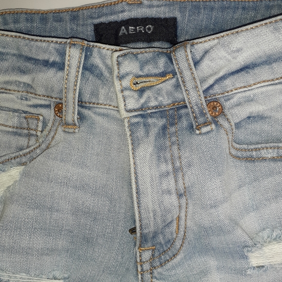 Aero Distressed Denim Shorts - Picture 12 of 15